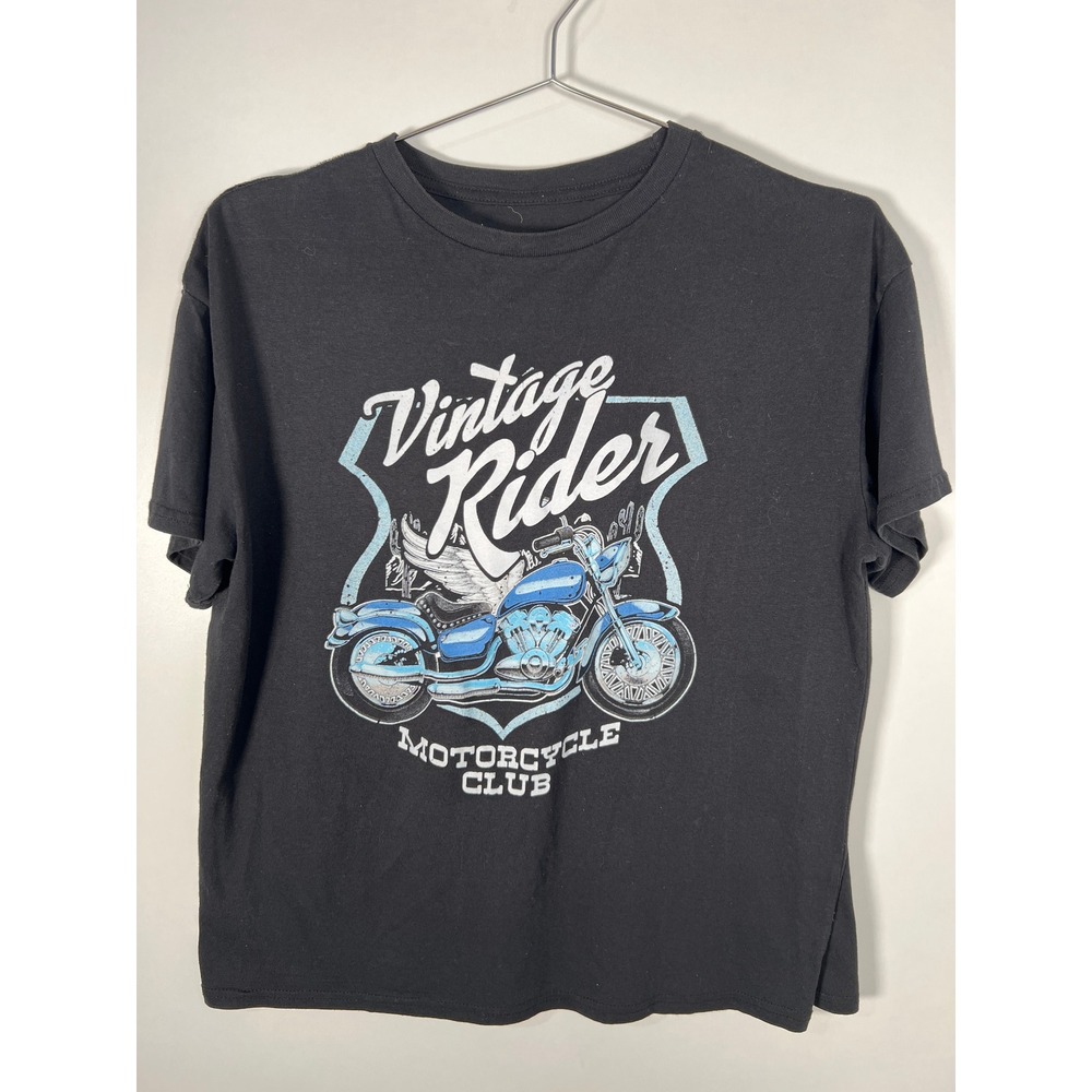 Vintage Style Unbranded Vintage Rider Black Graphic Motorcycle T-Shirt Biker XL